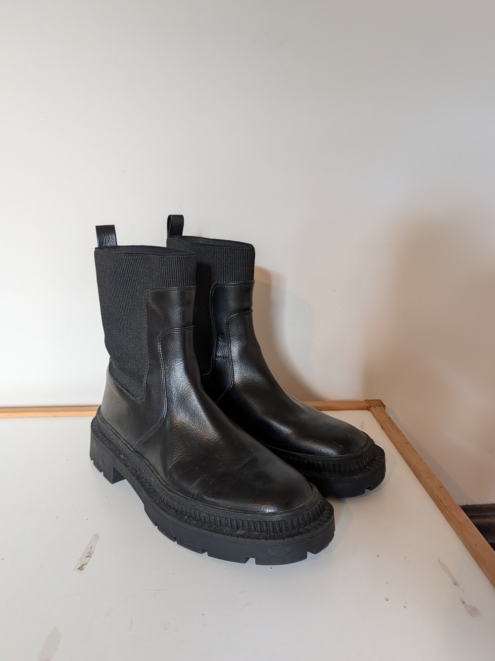 Mango Track Sole Contrast Ankle Boots